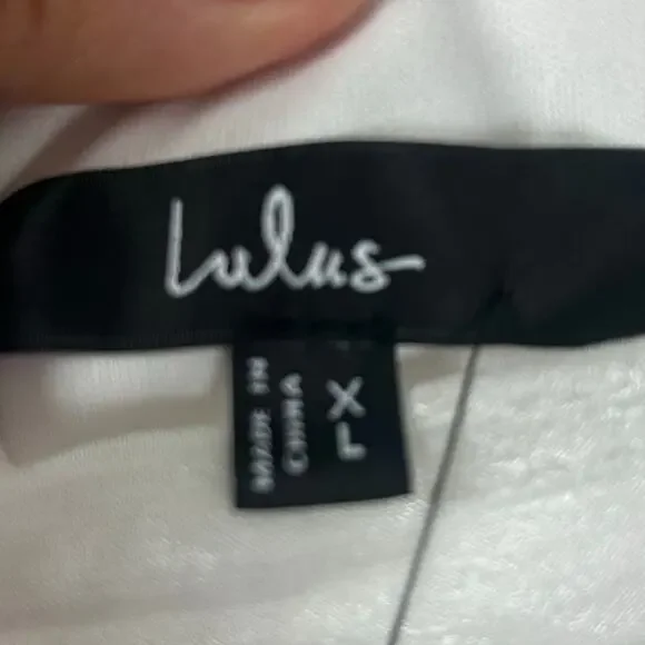 Lulus Ethereal Arrival White Puff Sleeve Tie-Back Chiffon Dress size XL NWT - Picture 11 of 14